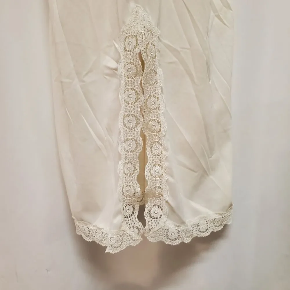 Vintage 60s Gaymode JC Penny's Nylon Slip Dress Nightgown White Lace Lingerie Sm - Picture 3 of 8